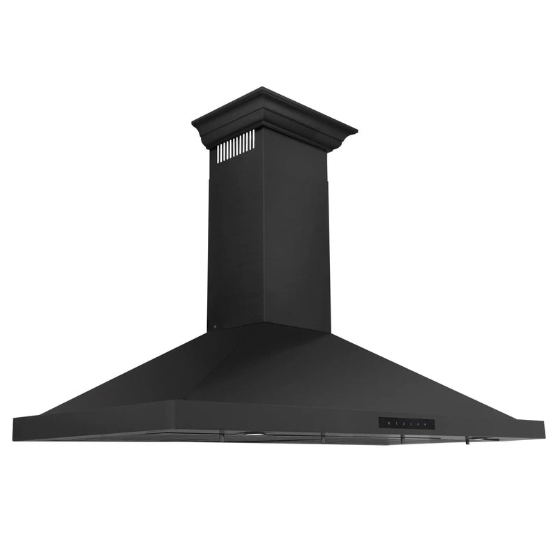 ZLINE 36" Wall Range Hood, Black Stainless, Crown Molding, BSKBNCRN-36 by Farmhouse Kitchen and Bath