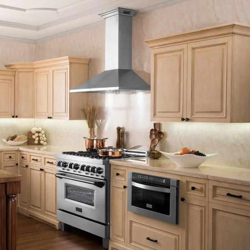 ZLINE 36" Wall Range Hood, Built-in CrownSound® Bluetooth Speakers, KL2CRN-BT-36 by Farmhouse Kitchen and Bath