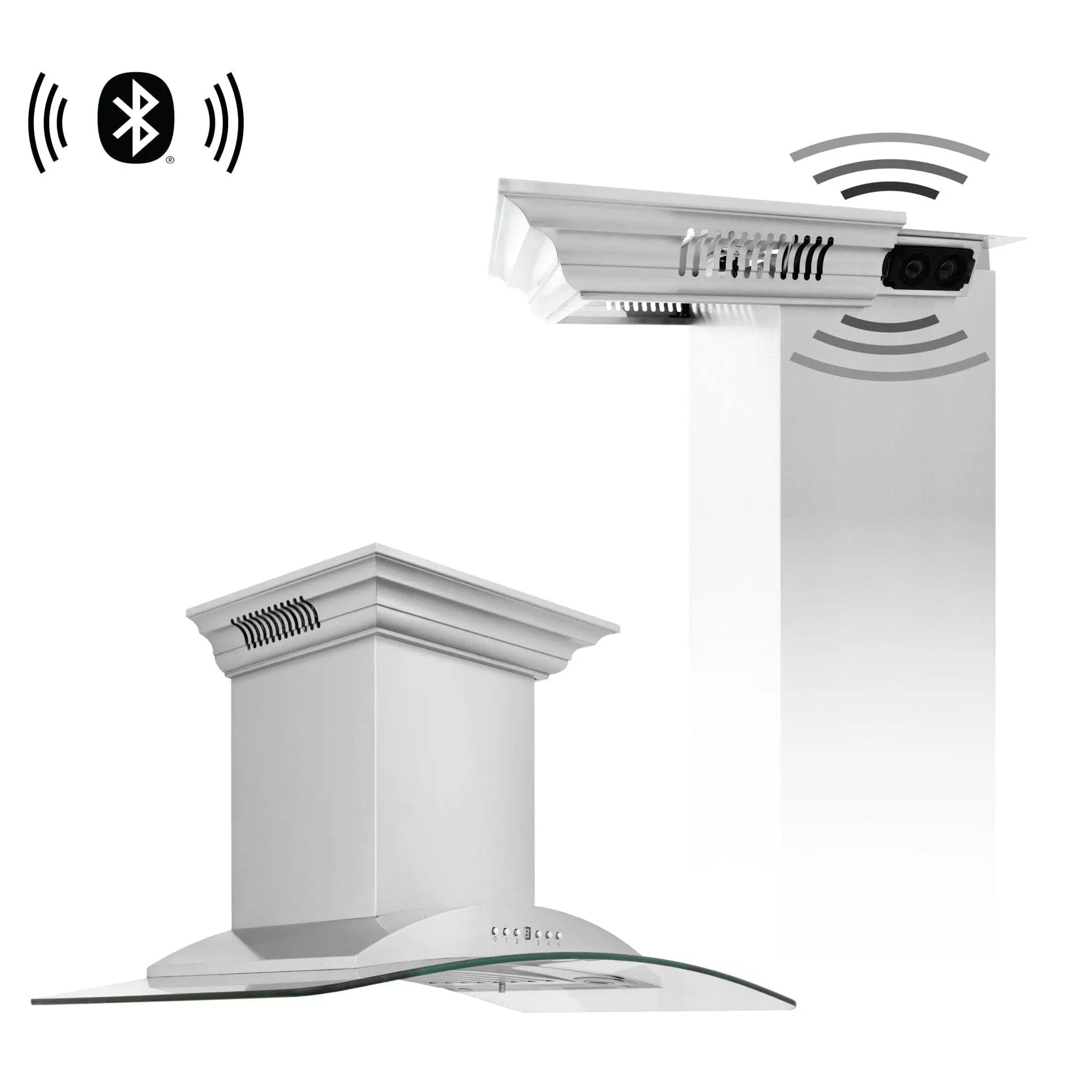 ZLINE 36" Wall Range Hood, Stainless, Bluetooth Speakers, KNCRN-BT-36 by Farmhouse Kitchen and Bath
