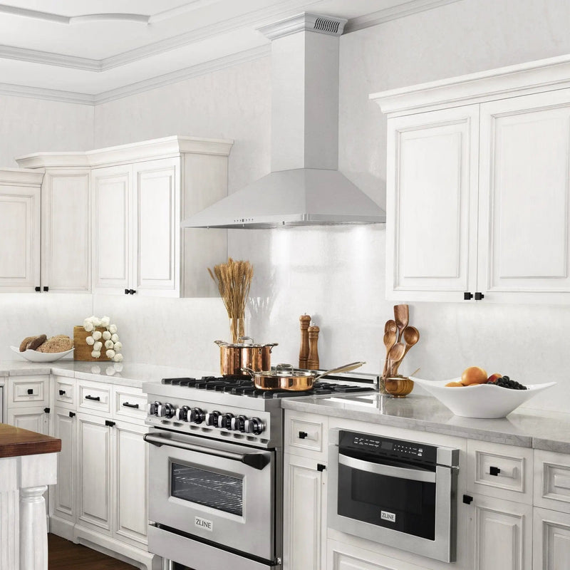 ZLINE 36" Wall Range Hood, Stainless, CrownSound Speakers, KF1CRN-BT-36 by Farmhouse Kitchen and Bath