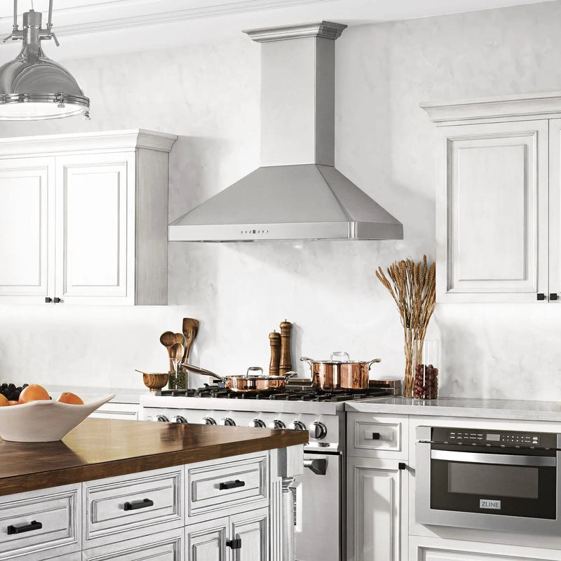 ZLINE 36" Wall RangeHood, Stainless, CrownSound Speakers, KF2CRN-BT-36 by Farmhouse Kitchen and Bath