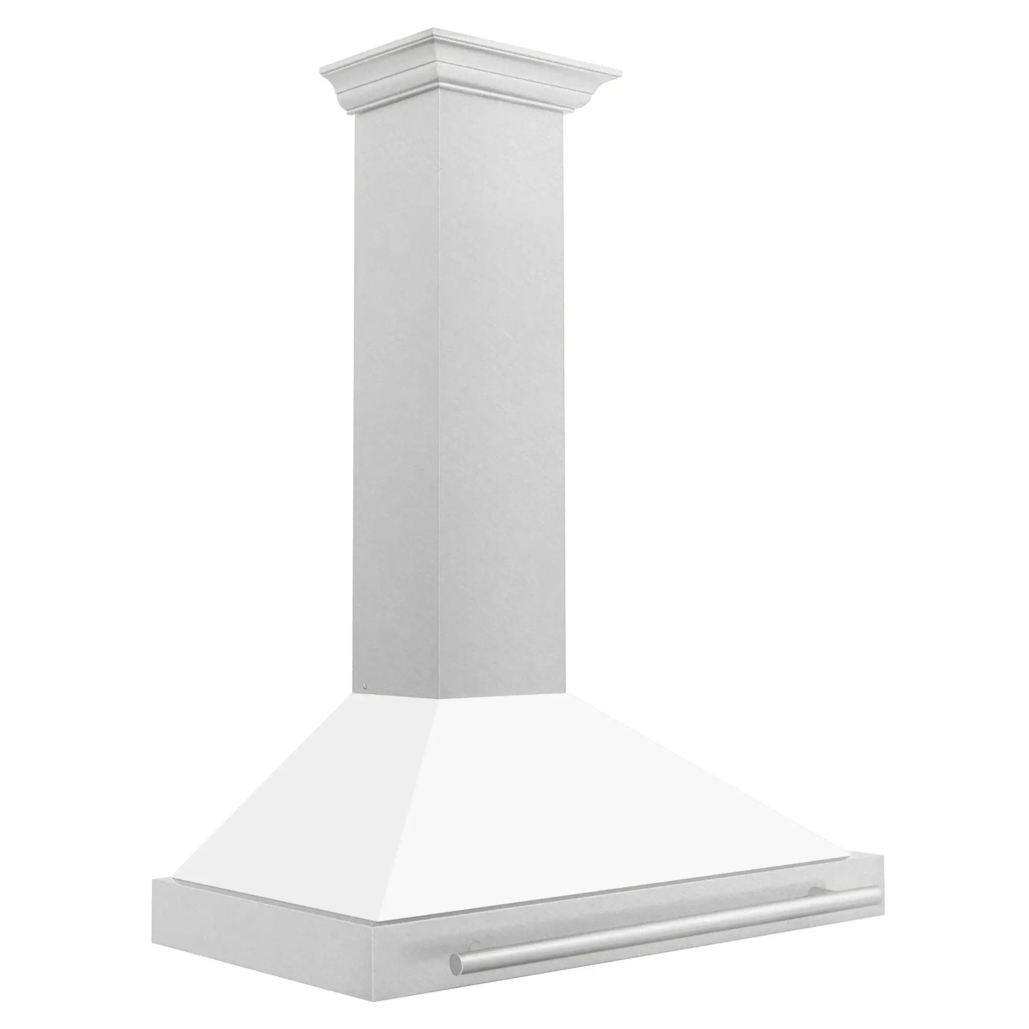 ZLINE 36" White Matte Range Hood, Stainless Steel Handle KB4SNX-WM-36 by Farmhouse Kitchen and Bath
