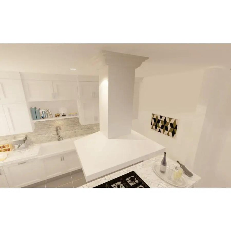 ZLINE 36" Wooden Island Range Hood in Cottage White, KBiTT-36 by Farmhouse Kitchen and Bath