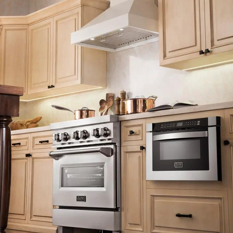 ZLINE 36" Wooden Wall Range Hood, Cottage White, KBTT-36 by Farmhouse Kitchen and Bath