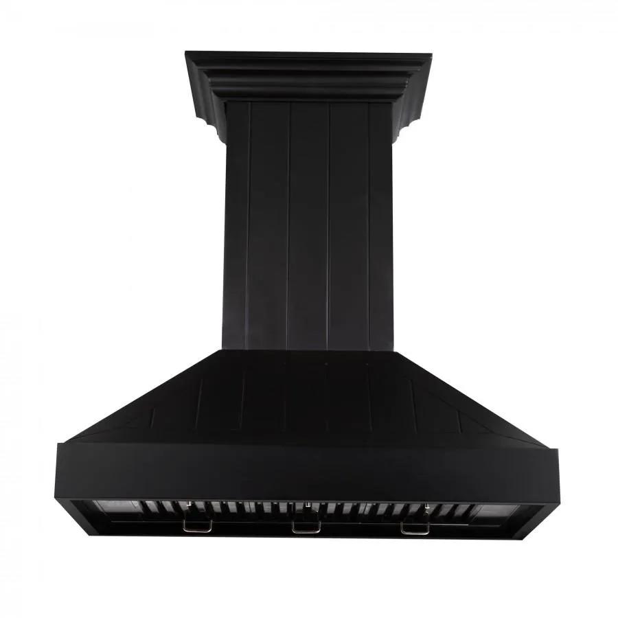 ZLINE 36" Wooden Wall Range Hood in Black, KPCC-36 by Farmhouse Kitchen and Bath