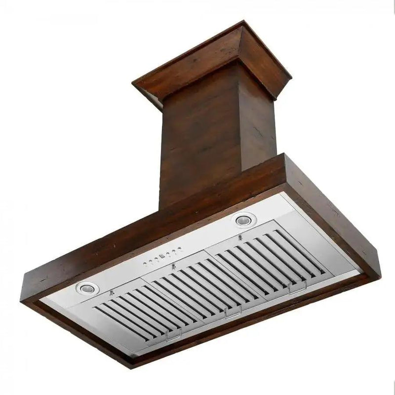 ZLINE 36" Wooden Wall Range Hood in Walnut, KBRR-36 by Farmhouse Kitchen and Bath