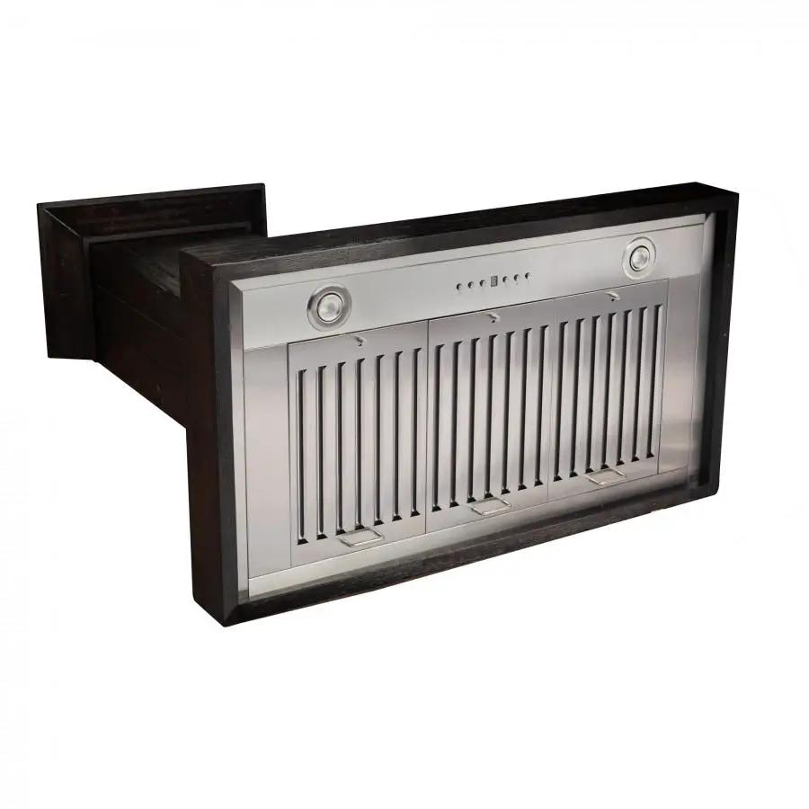 ZLINE 36" Wooden Wall Range Hood, Rustic Dark, KPDD-36 by Farmhouse Kitchen and Bath