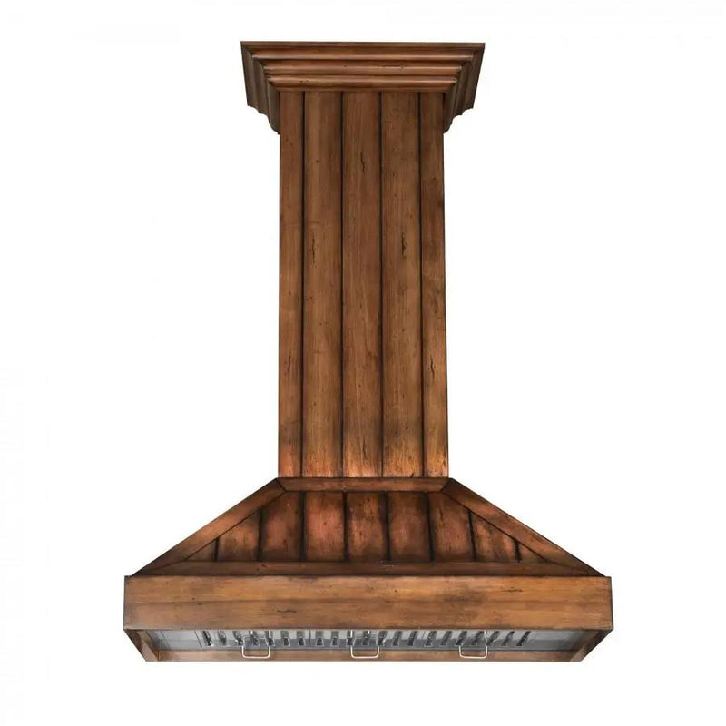 ZLINE 36" Wooden Wall Range Hood, Rustic Light, KPLL-36 by Farmhouse Kitchen and Bath
