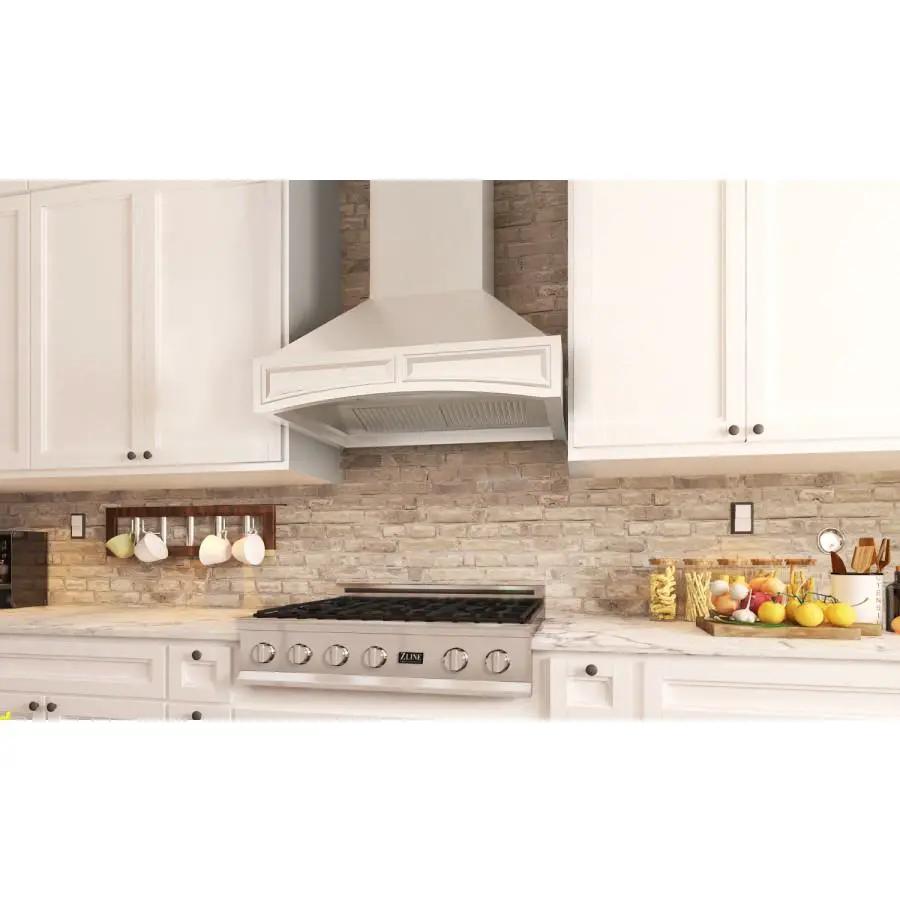 ZLINE 36" Wooden Wall Range Hood with Crown Molding, 321TT-36 by Farmhouse Kitchen and Bath