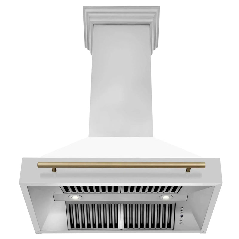 ZLINE 36"Stainless Steel Range Hood, White Matte Shell, 8654STZ-36-CB by Farmhouse Kitchen and Bath