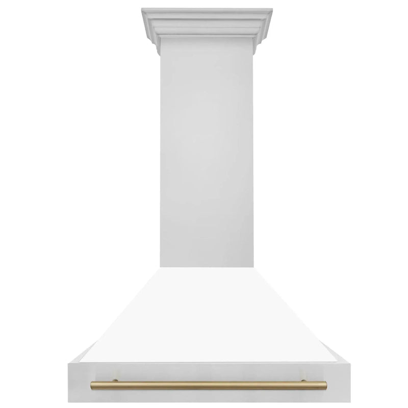 ZLINE 36"Stainless Steel Range Hood, White Matte Shell, 8654STZ-36-CB by Farmhouse Kitchen and Bath