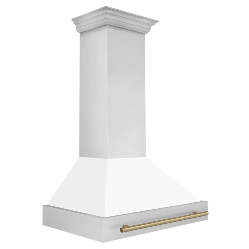 ZLINE 36"Stainless Steel Range Hood, White Matte Shell, 8654STZ-36-CB by Farmhouse Kitchen and Bath