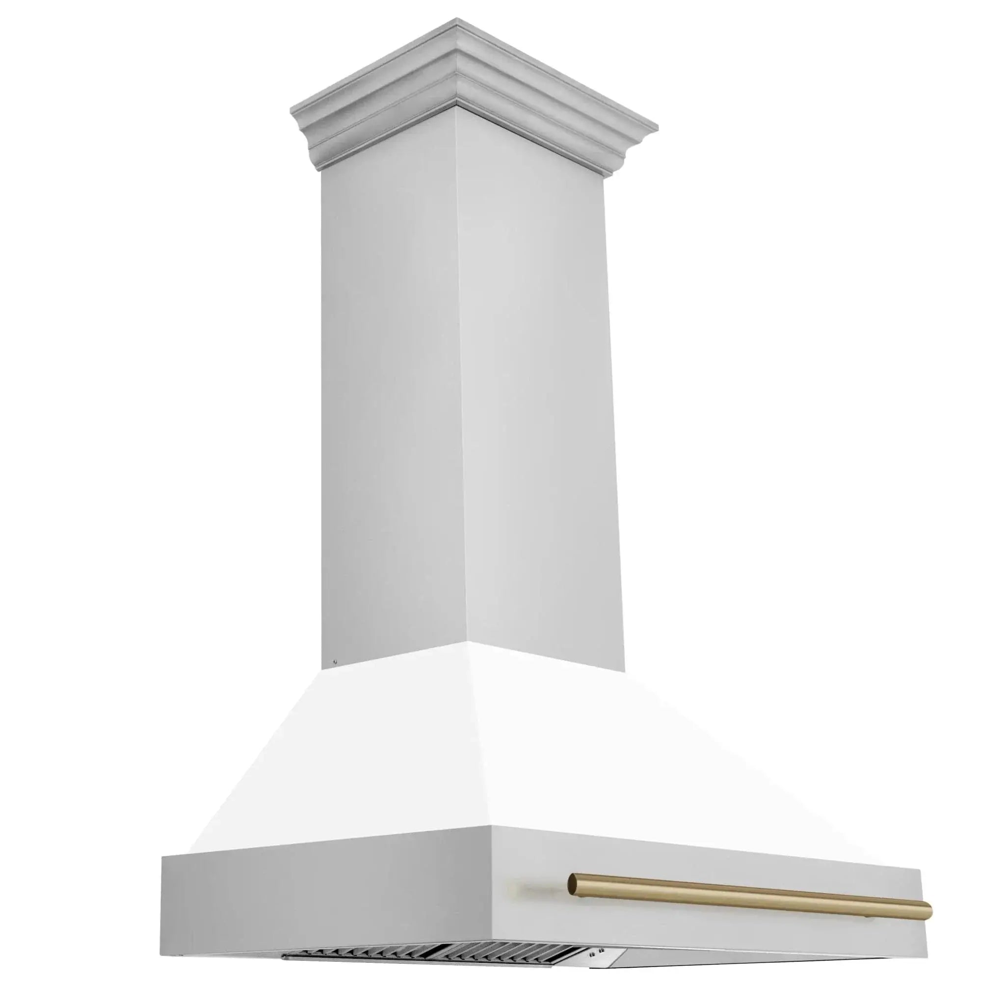 ZLINE 36"Stainless Steel Range Hood, White Matte Shell, 8654STZ-36-CB by Farmhouse Kitchen and Bath