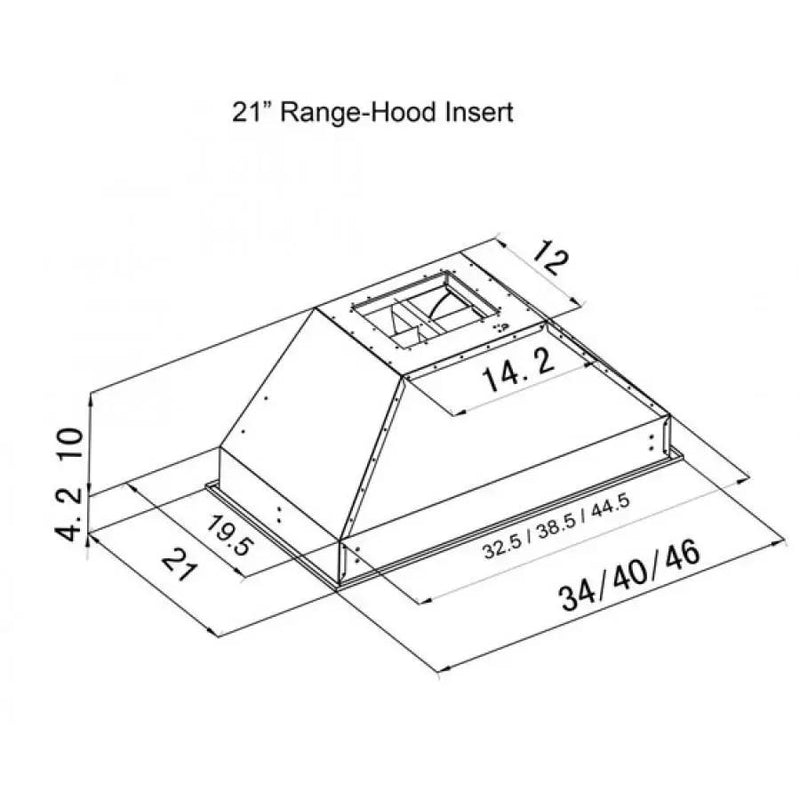 ZLINE 40" Stainless In/Outdoor Under Cabinet RangeHood Insert, 721-304-40 by Farmhouse Kitchen and Bath