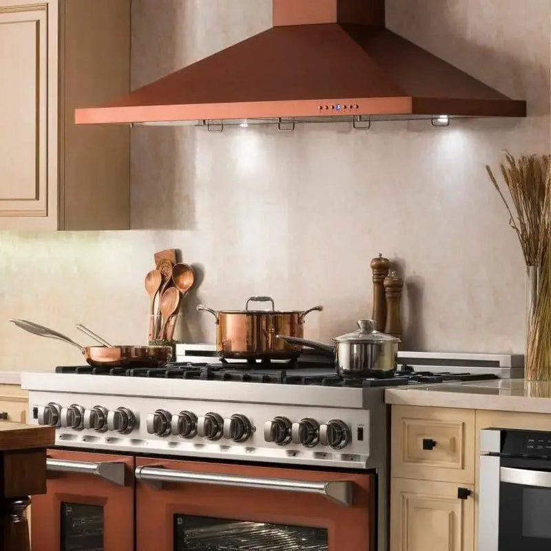 ZLINE 42" Copper Wall Range Hood, 8KBC-42 by Farmhouse Kitchen and Bath