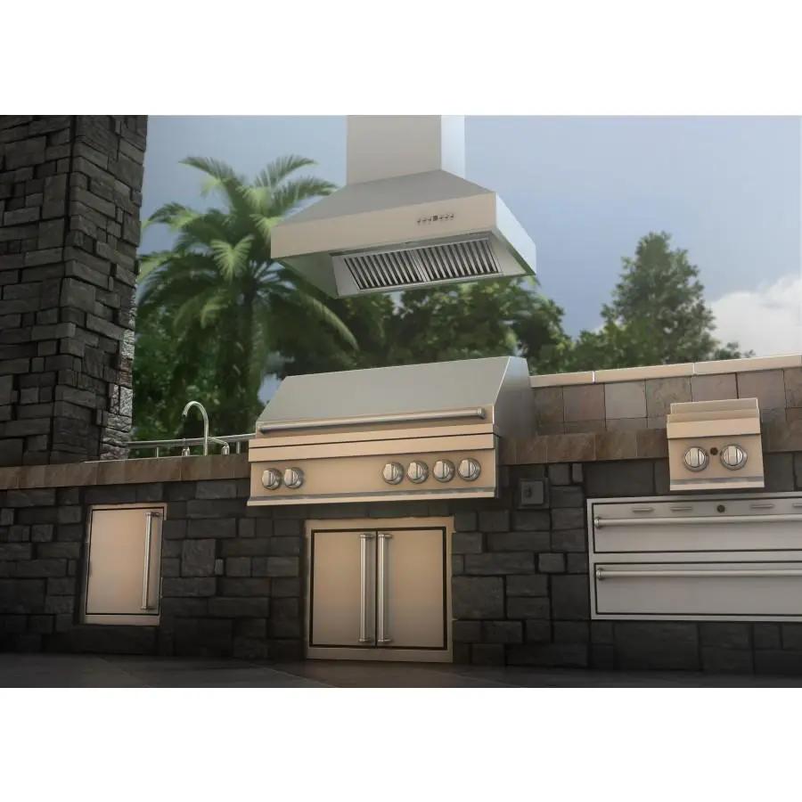 ZLINE 42" Outdoor Stainless Island Range Hood, 697i-304-42 by Farmhouse Kitchen and Bath