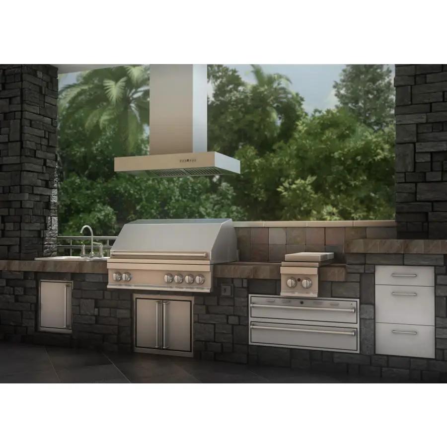 ZLINE 42" Outdoor/Indoor Island Range Hood, KECOMi-304-42 by Farmhouse Kitchen and Bath