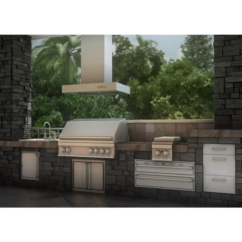 ZLINE 42" Outdoor/Indoor Island Range Hood, KECOMi-304-42 by Farmhouse Kitchen and Bath
