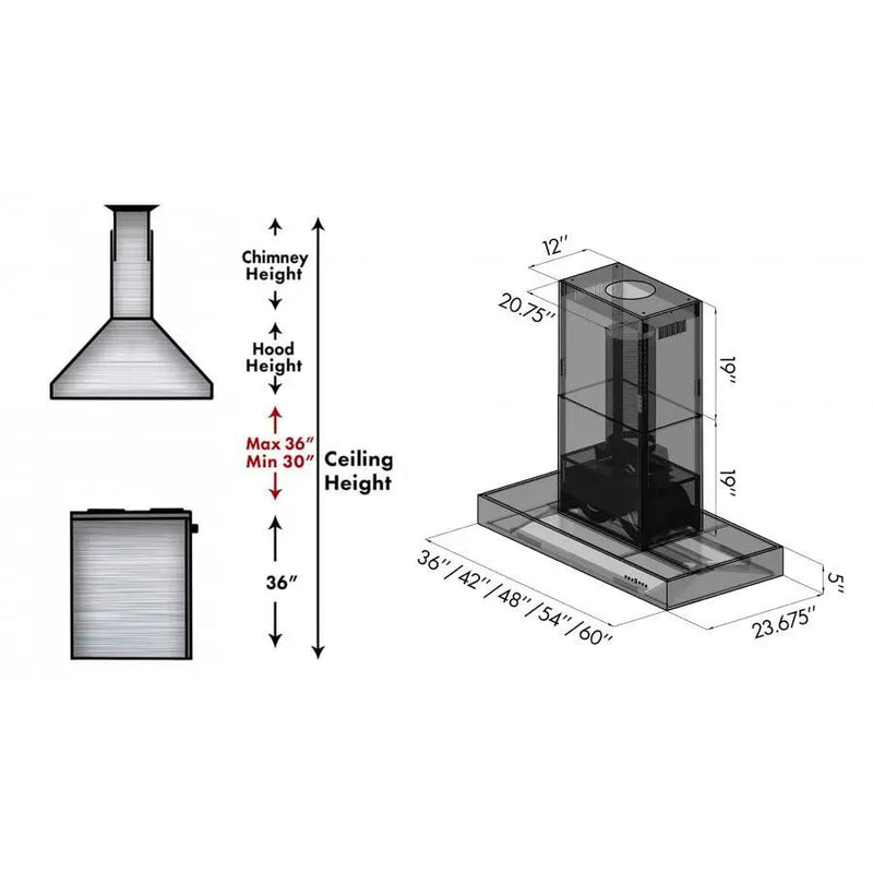 ZLINE 42" Outdoor/Indoor Island Range Hood, KECOMi-304-42 by Farmhouse Kitchen and Bath