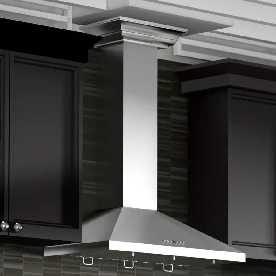 ZLINE 42" Stainless Steel Wall Range Hood, Crown Molding, KL2CRN-42 by Farmhouse Kitchen and Bath