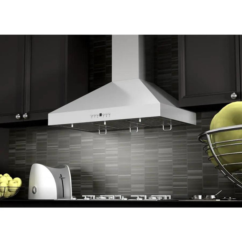 ZLINE 42" Stainless Steel Wall Range Hood, Crown Molding, KL3CRN-42 by Farmhouse Kitchen and Bath