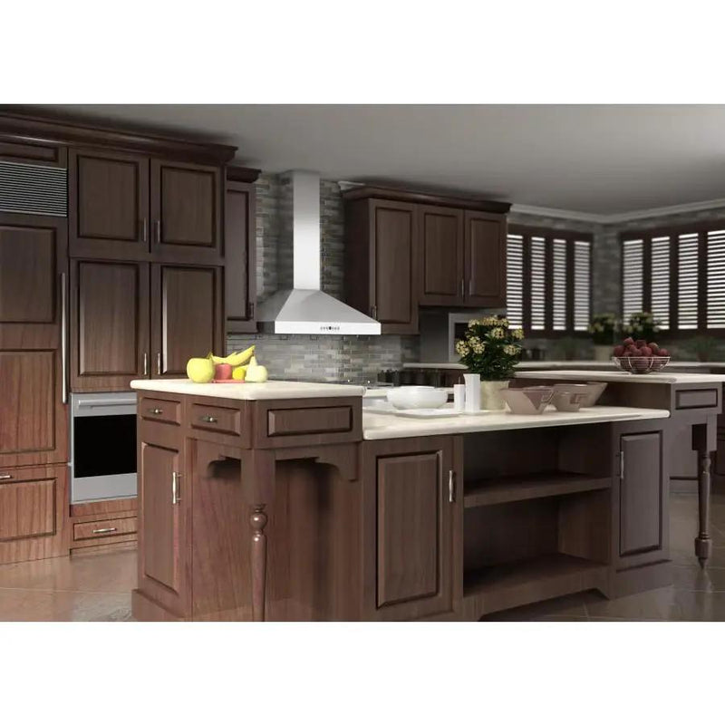 ZLINE 42" Stainless Steel Wall Range Hood, Crown Molding, KL3CRN-42 by Farmhouse Kitchen and Bath