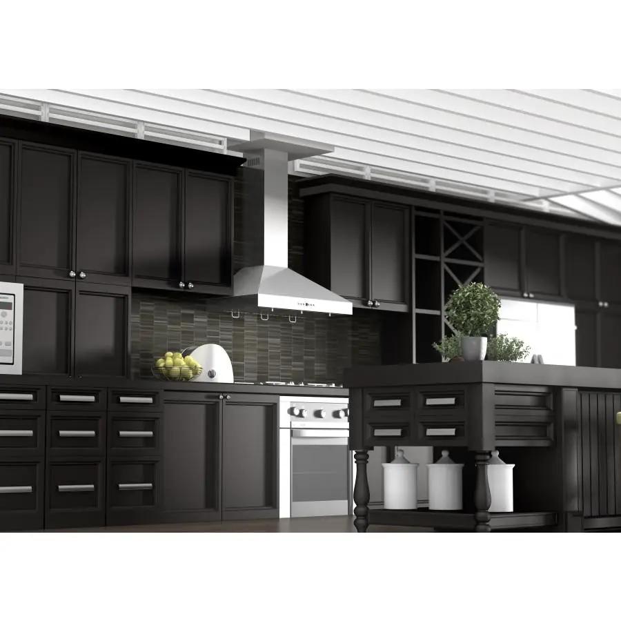 ZLINE 42" Stainless Steel Wall Range Hood, Crown Molding, KL3CRN-42 by Farmhouse Kitchen and Bath