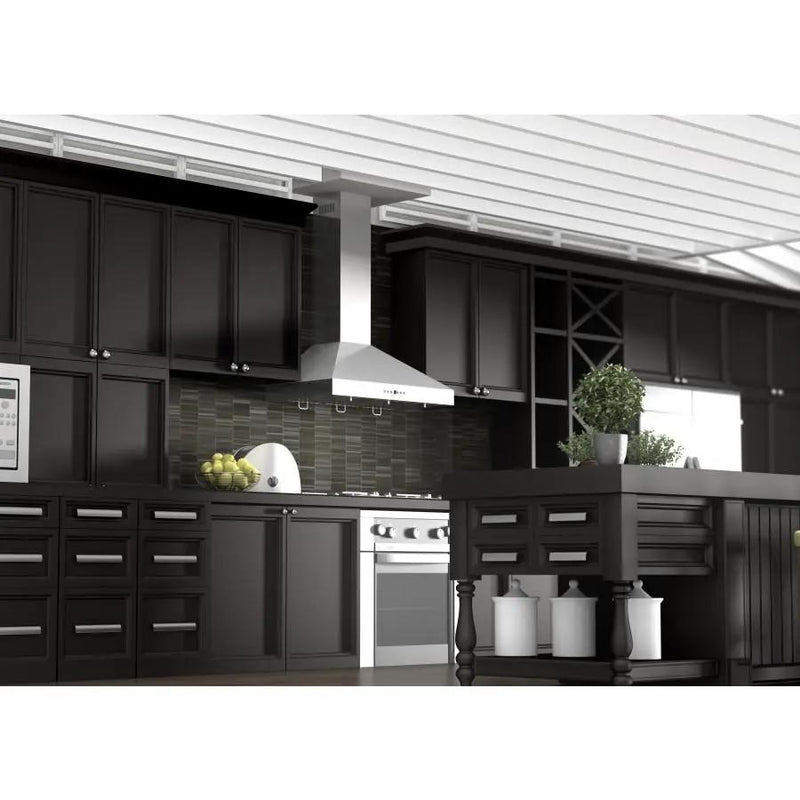 ZLINE 42" Stainless Steel Wall Range Hood, Crown Molding, KL3CRN-42 by Farmhouse Kitchen and Bath