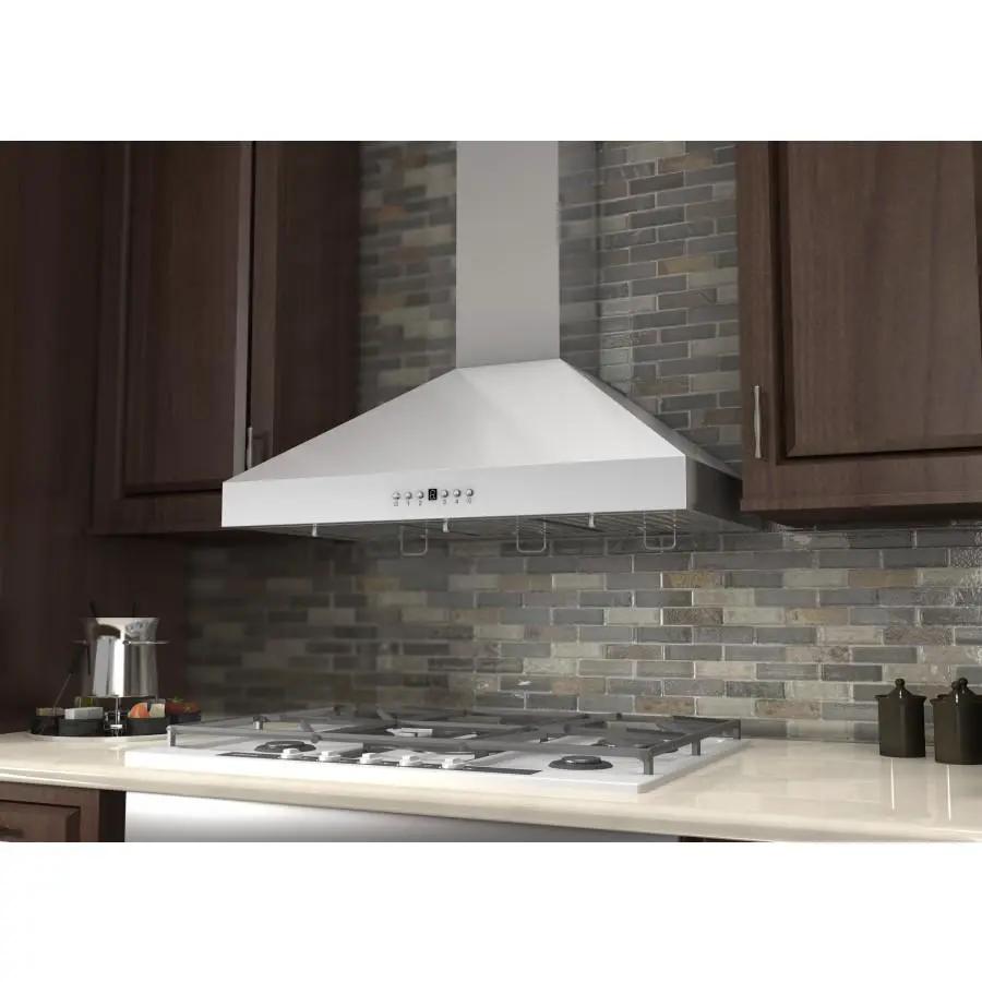 ZLINE 42" Stainless Steel Wall Range Hood, Crown Molding, KL3CRN-42 by Farmhouse Kitchen and Bath