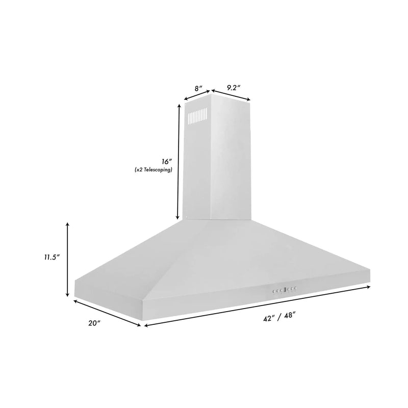 ZLINE 42" Stainless Steel Wall Range Hood KL3-42 by Farmhouse Kitchen and Bath