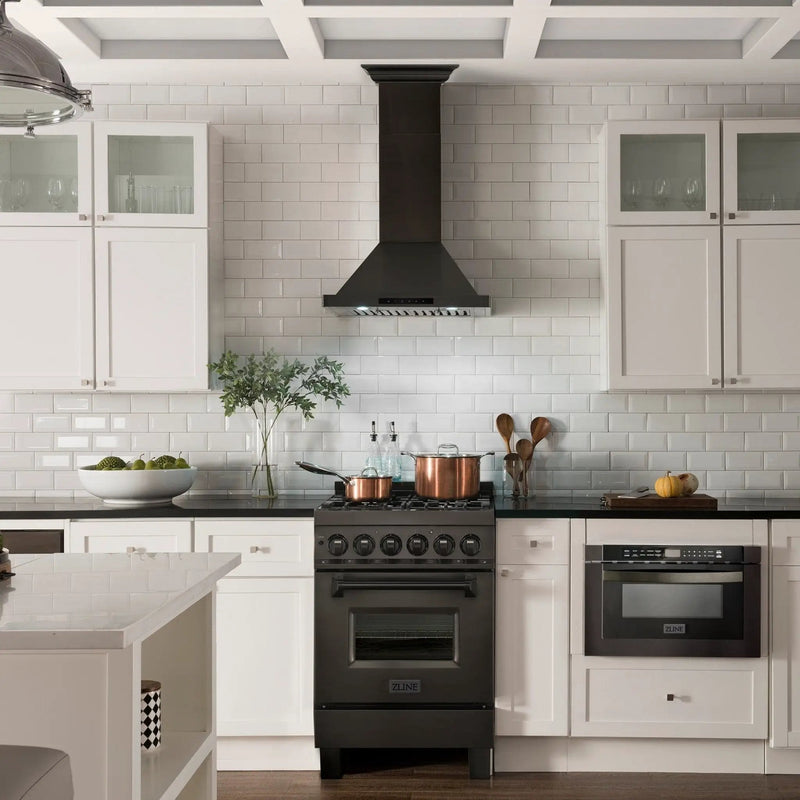 ZLINE 42" Wall Black Stainless Range Hood, Crown Speakers, BSKBNCRN-BT-42 by Farmhouse Kitchen and Bath