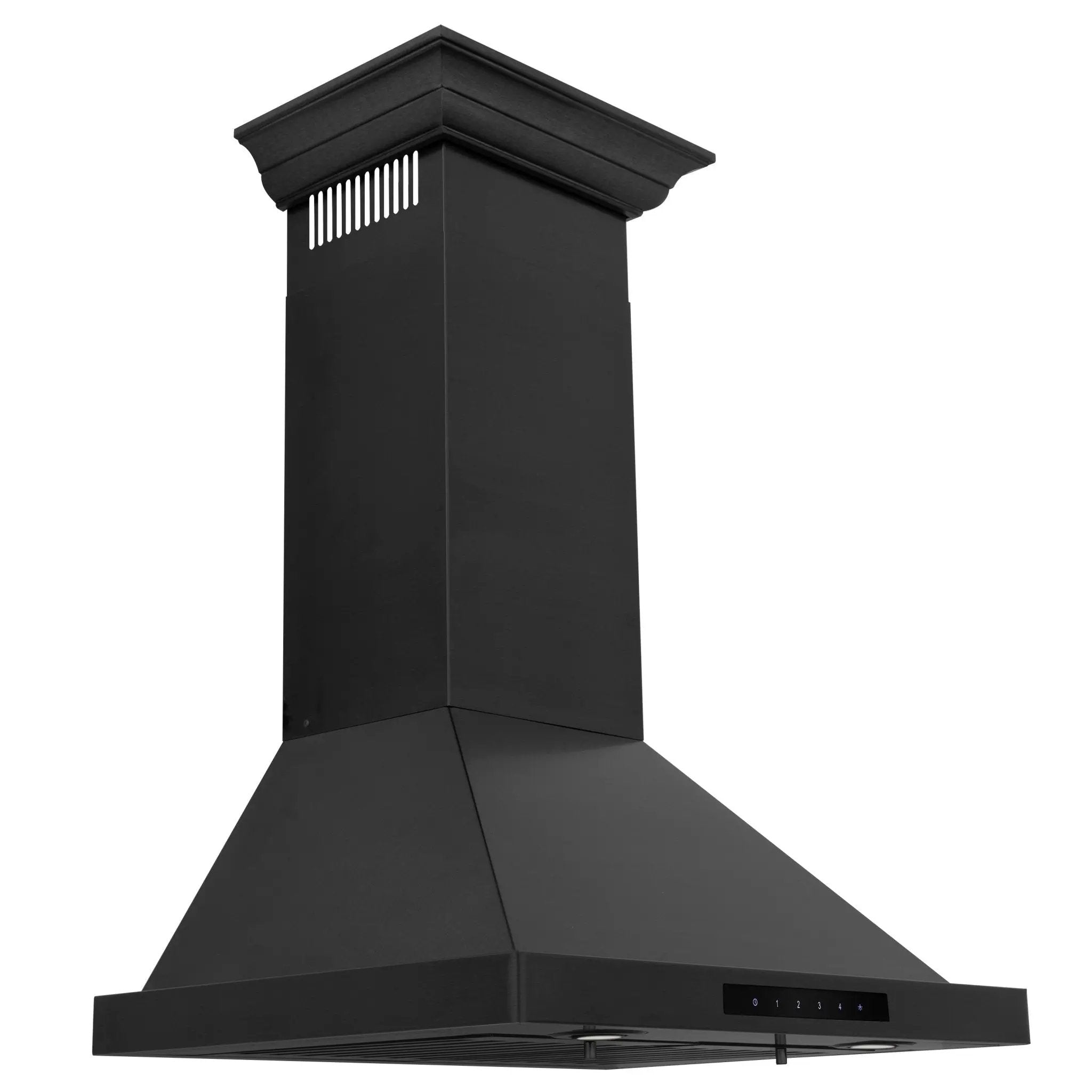 ZLINE 42" Wall Range Hood, Black Stainless, Crown Molding, BSKBNCRN-42 by Farmhouse Kitchen and Bath