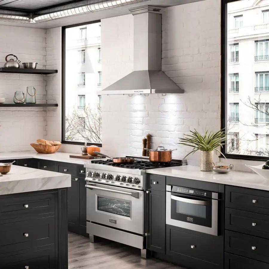 ZLINE 42" Wall Range Hood, Built-in CrownSound® Bluetooth Speakers, KBCRN-BT-42 by Farmhouse Kitchen and Bath