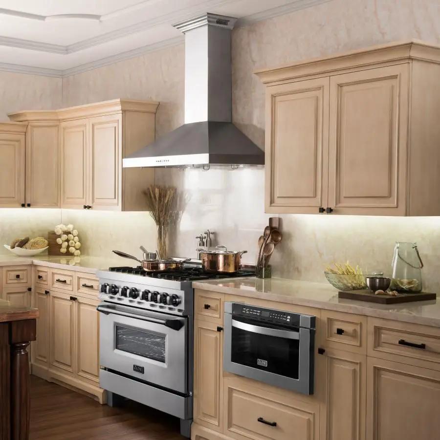 ZLINE 42" Wall Range Hood, Built-in CrownSound® Bluetooth Speakers, KL3CRN-BT-42 by Farmhouse Kitchen and Bath