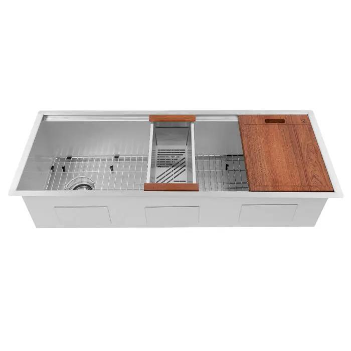 ZLINE 43" Undermount Single Bowl Sink, DuraSnow Stainless, SLS-43S by Farmhouse Kitchen and Bath