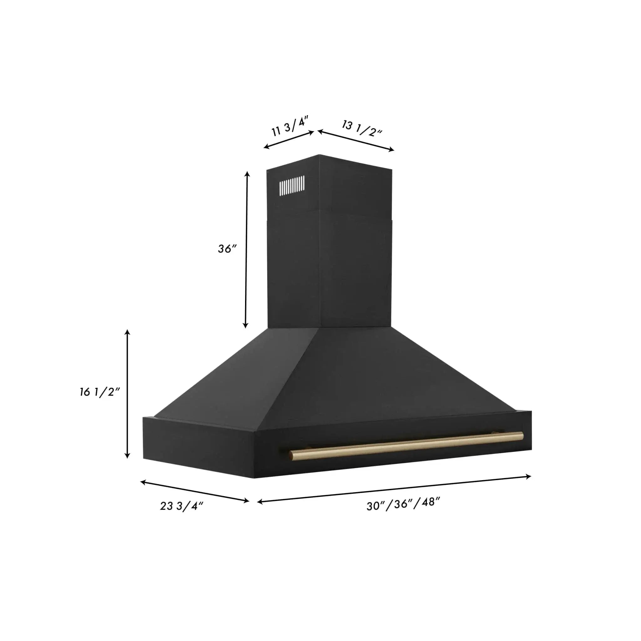 ZLINE 48" Autograph Black Stainless Wall Range Hood, BS655Z-48-G by Farmhouse Kitchen and Bath