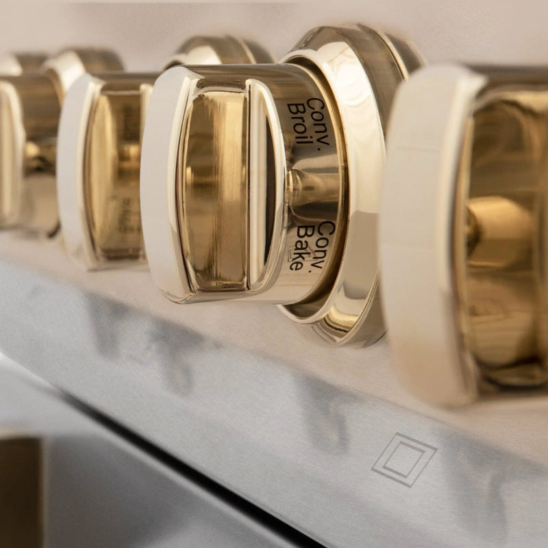 ZLINE 48" Autograph Dual Fuel Range, DuraSnow, Bronze, RASZ-SN-48-CB by Farmhouse Kitchen and Bath