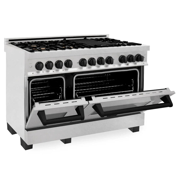 ZLINE 48" Autograph Dual Fuel Range, RASZ-SN-48-MB by Farmhouse Kitchen and Bath