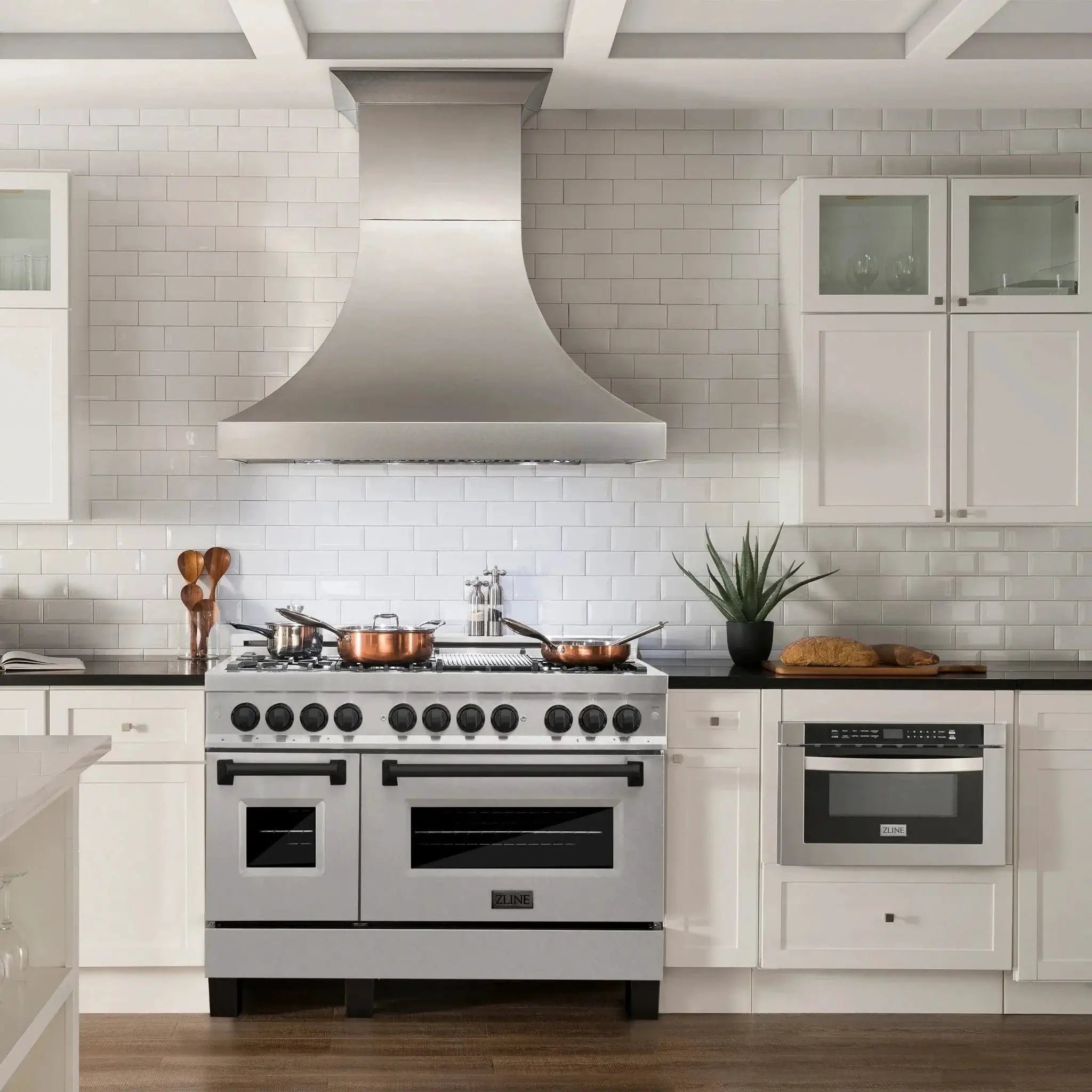 ZLINE 48" Autograph Dual Fuel Range, RASZ-SN-48-MB by Farmhouse Kitchen and Bath