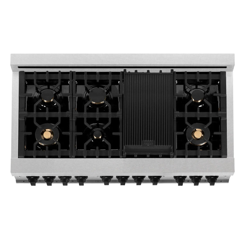 ZLINE 48" Autograph Dual Fuel Range, RASZ-SN-48-MB by Farmhouse Kitchen and Bath