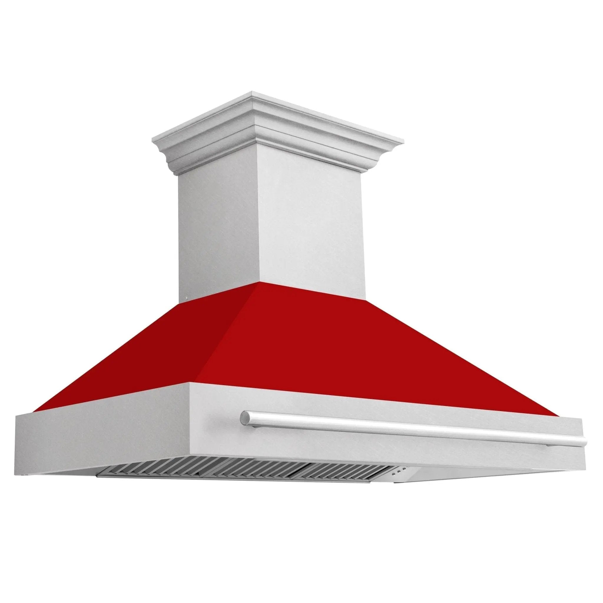 ZLINE 48" Autograph DuraSnow Red Stainless Wall Range Hood 8654SNX-RM-48 by Farmhouse Kitchen and Bath