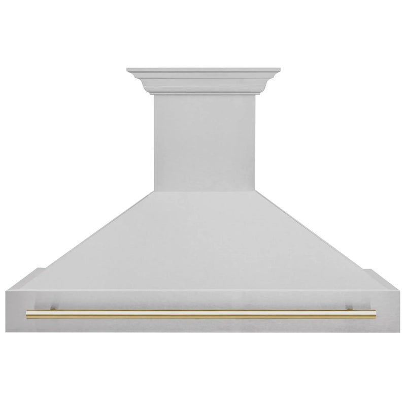 ZLINE 48" Autograph DuraSnow Stainless Steel Hood 8654SNZ-48-G by Farmhouse Kitchen and Bath