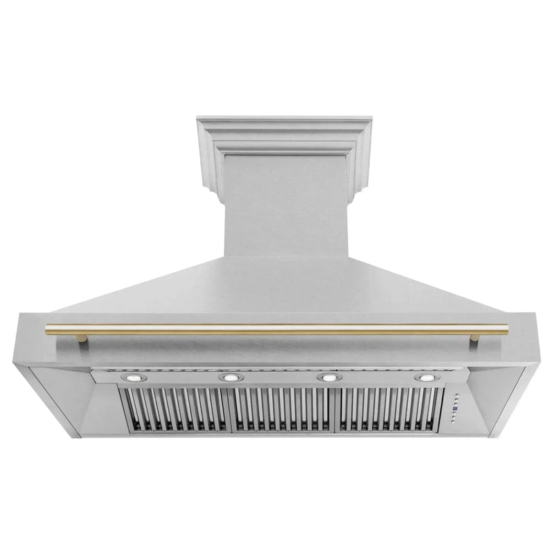 ZLINE 48" Autograph DuraSnow Stainless Steel Hood 8654SNZ-48-G by Farmhouse Kitchen and Bath