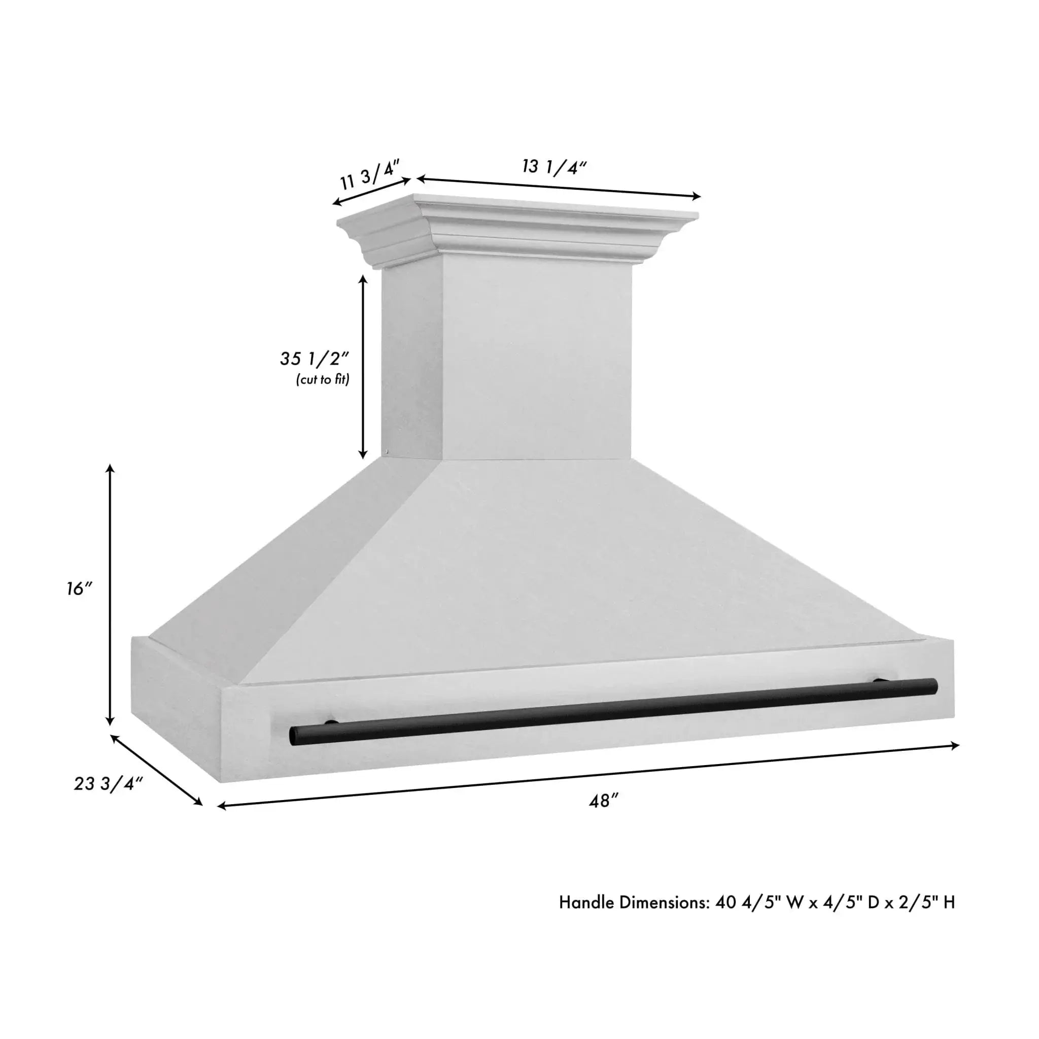 ZLINE 48" Autograph DuraSnow Stainless Steel Hood 8654SNZ-48-MB by Farmhouse Kitchen and Bath