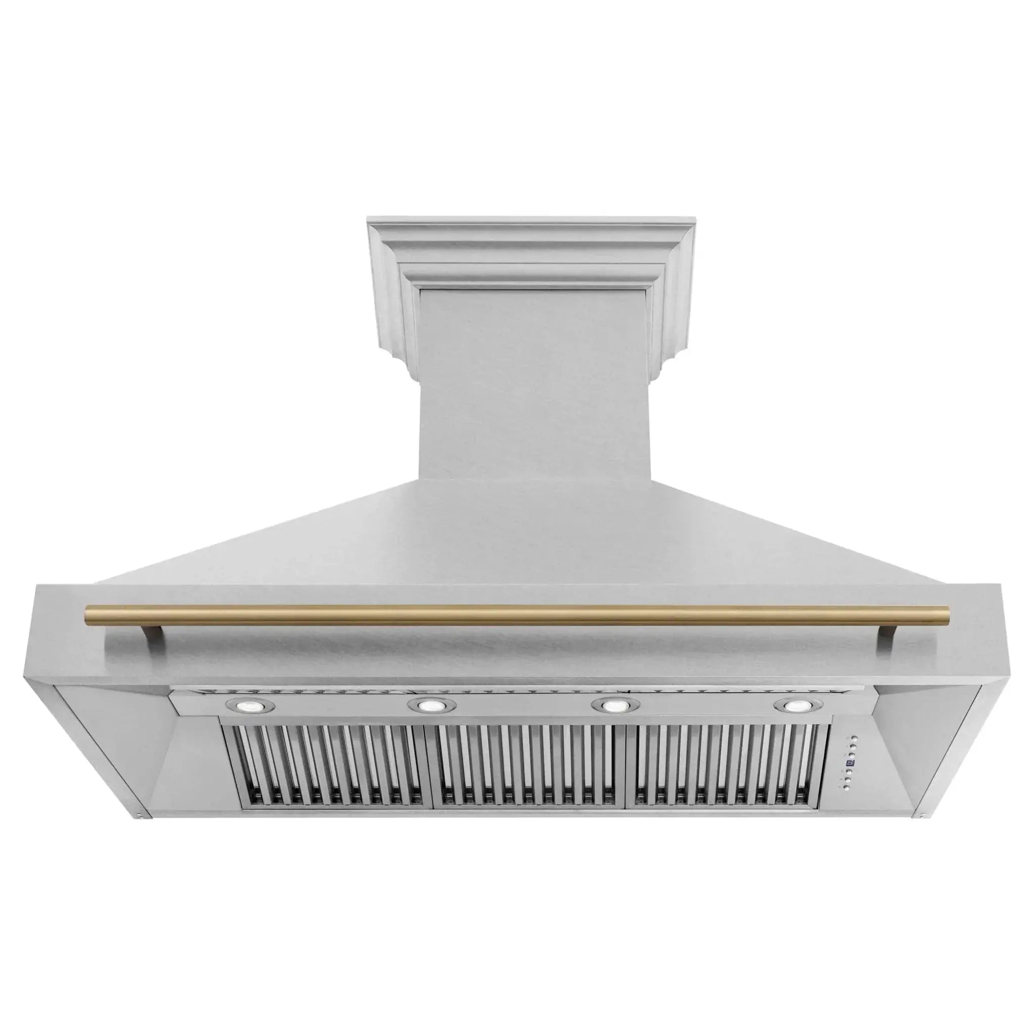 ZLINE 48" Autograph DuraSnow Stainless Steel Range Hood 8654SNZ-48-CB by Farmhouse Kitchen and Bath