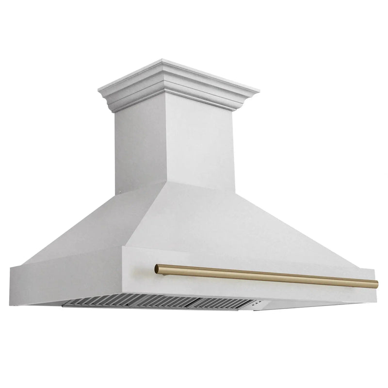 ZLINE 48" Autograph DuraSnow Stainless Steel Range Hood 8654SNZ-48-CB by Farmhouse Kitchen and Bath