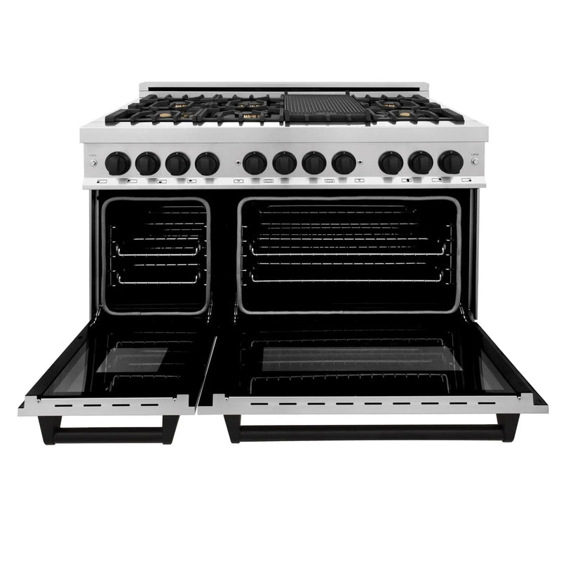ZLINE 48" Autograph Edition, Dual Fuel Range, RAZ-48-MB by Farmhouse Kitchen and Bath