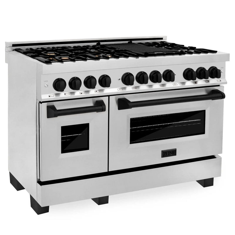 ZLINE 48" Autograph Edition, Dual Fuel Range, RAZ-48-MB by Farmhouse Kitchen and Bath