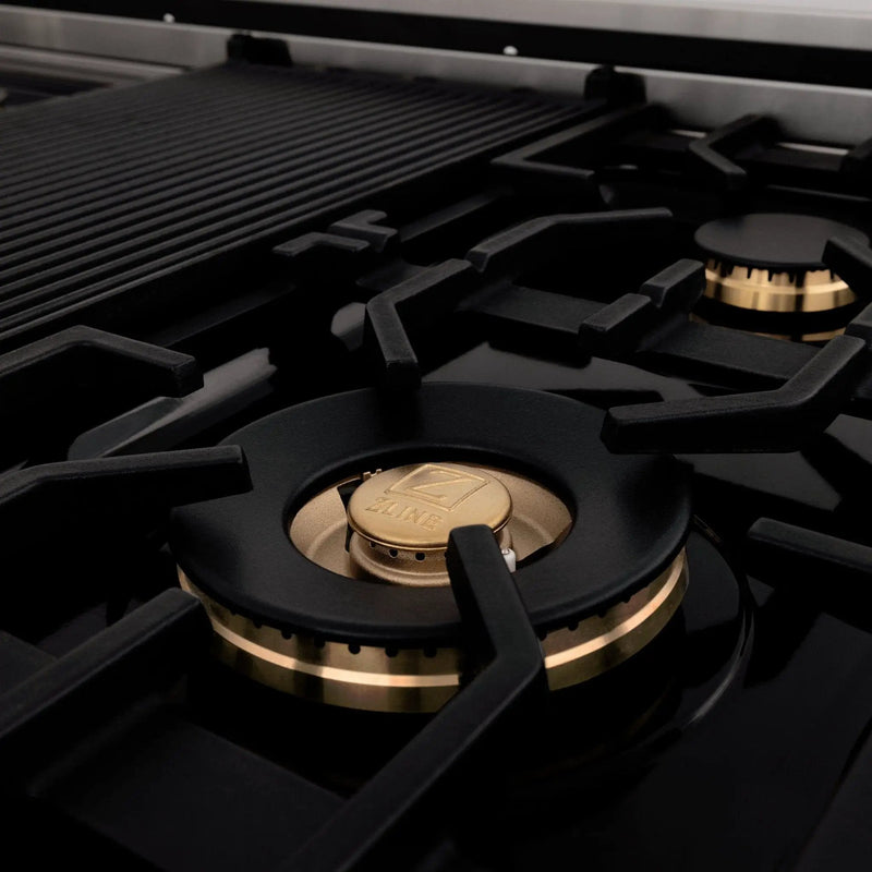 ZLINE 48" Autograph Edition, Dual Fuel Range, RAZ-48-MB by Farmhouse Kitchen and Bath