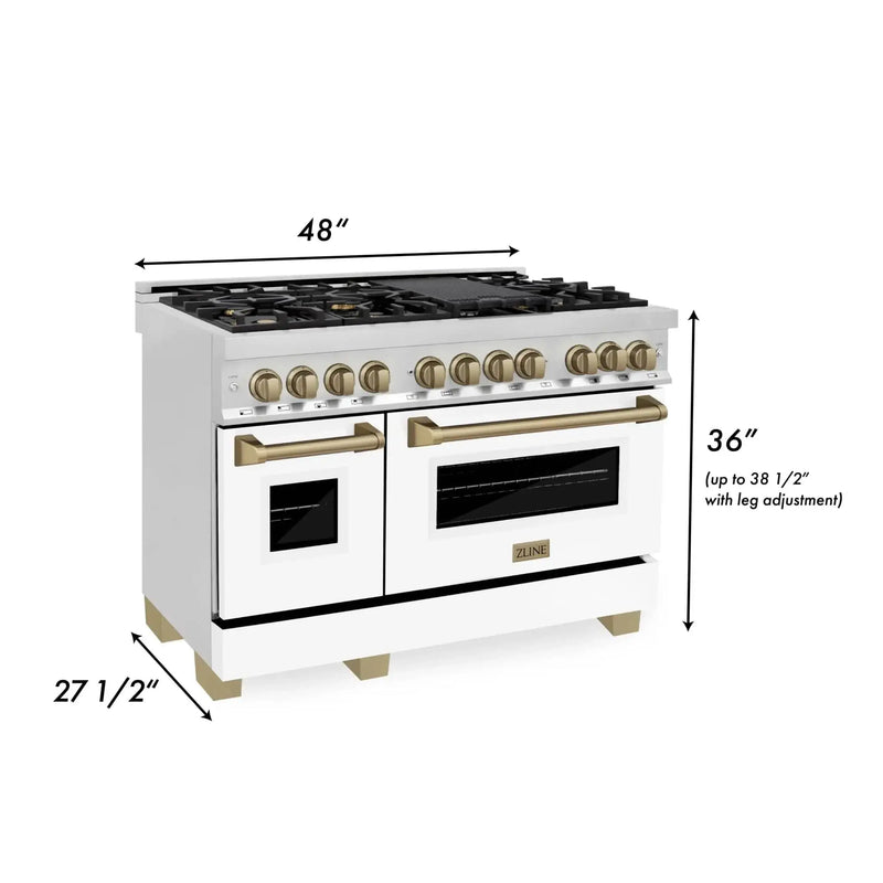 ZLINE 48" Autograph Edition, Dual Fuel Range, RAZ-WM-48-CB by Farmhouse Kitchen and Bath